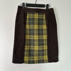 Maeve by Anthropologie Corduroy and plaid Pencil Skirt